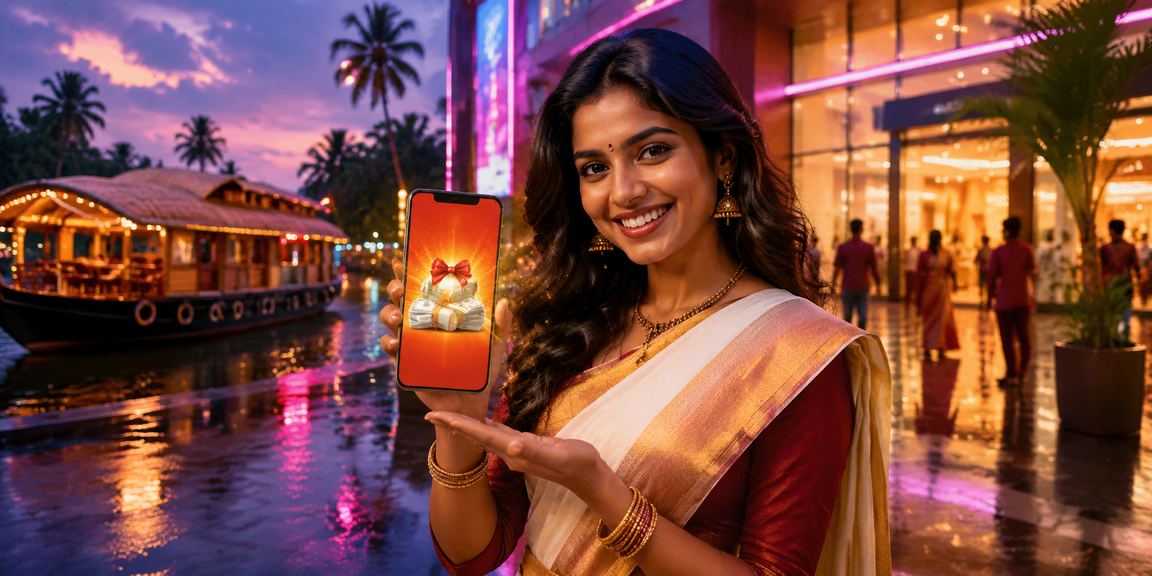 Kerala backwaters evening casino app neon lights